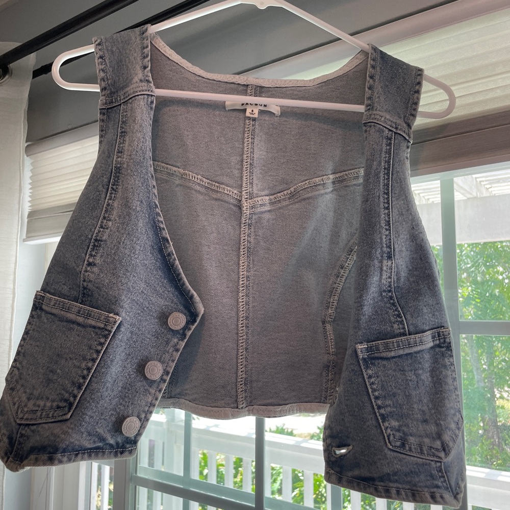 Pacsun light wash Denim Vest with Pockets